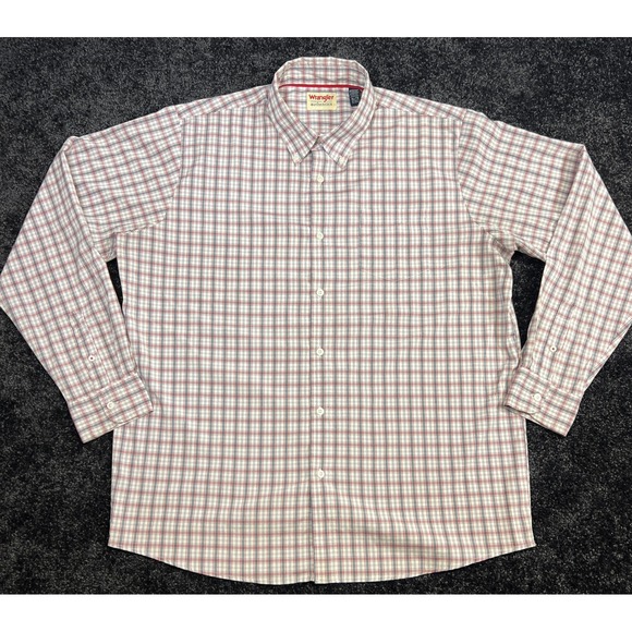 Wrangler Authentics Mens XL Plaid Button Up Shirt Long Sleeve Casual - Picture 1 of 8